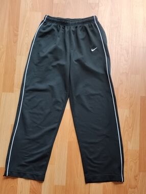 Nike Kids Black Sweatpants with White Piping